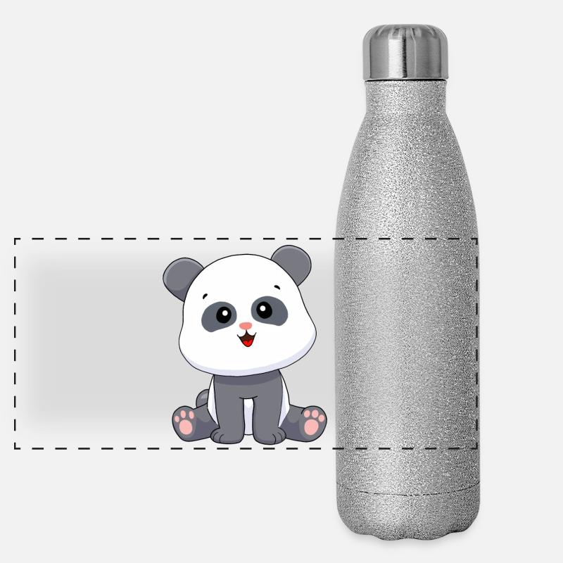 Panda Pandabär Panorama Glitzer Isolierflasche 500 ml
