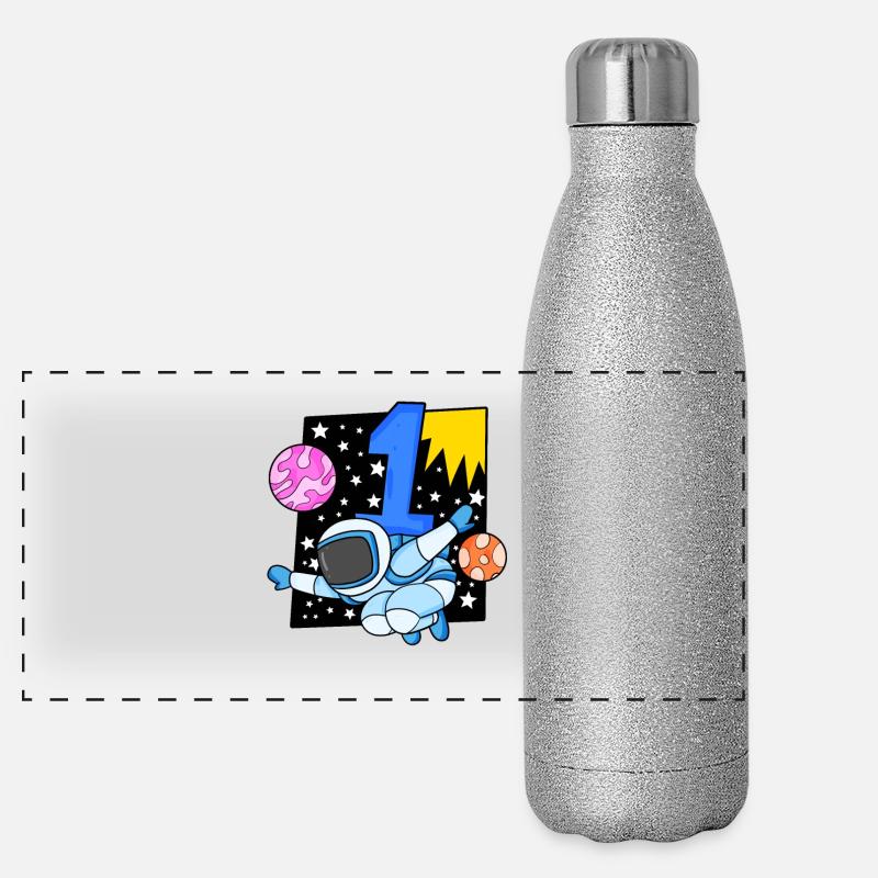 Number 1 Number One - Astronaut Motif Panoramic Glitter Thermal Bottle 500 ml