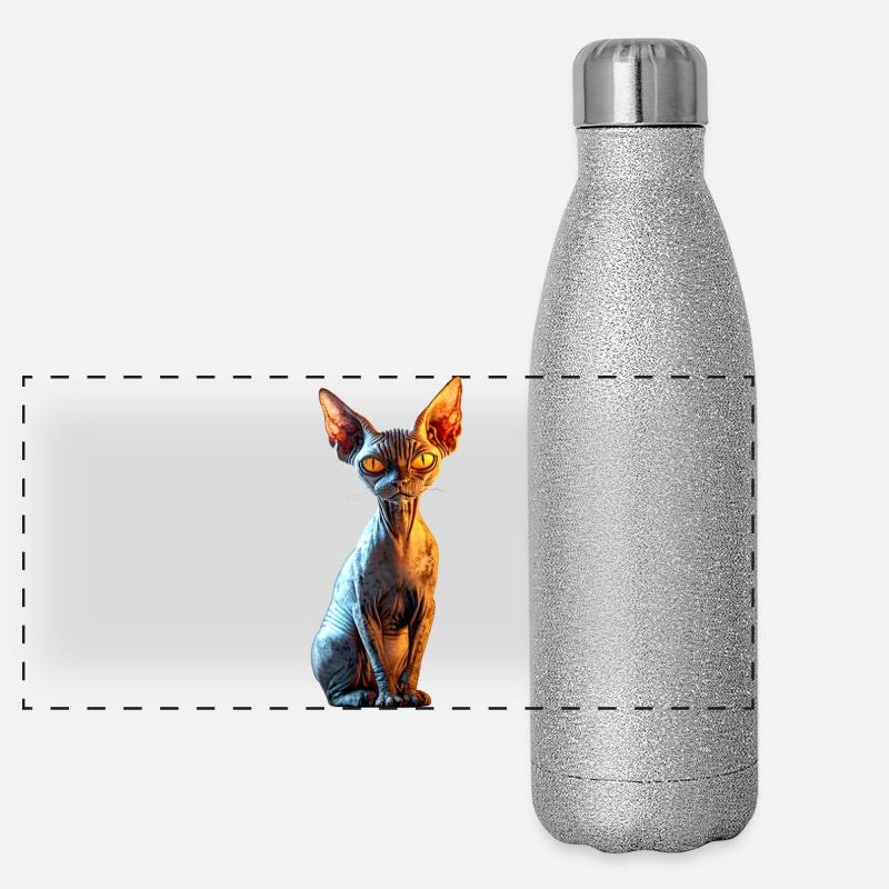 Chat Sphynx Chat Sphynx Chat Canadien Mignon Sphinx Gourde isotherme panoramique pailletée 500 ml