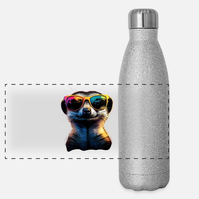 Lunettes de soleil suricate coloré mignon suricate Gourde isotherme panoramique pailletée 500 ml