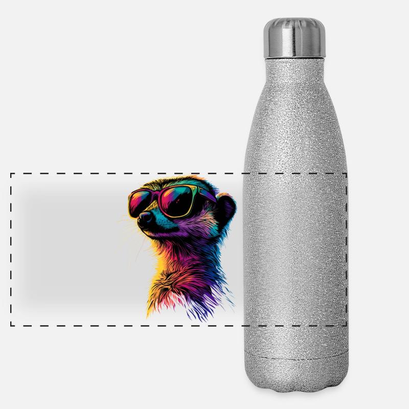Lunettes de soleil suricate coloré mignon suricate Gourde isotherme panoramique pailletée 500 ml