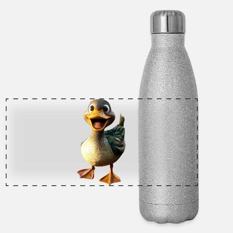 Canard, Canard colvert, Caneton, Caneton, , Canard Gourde isotherme panoramique pailletée 500 ml