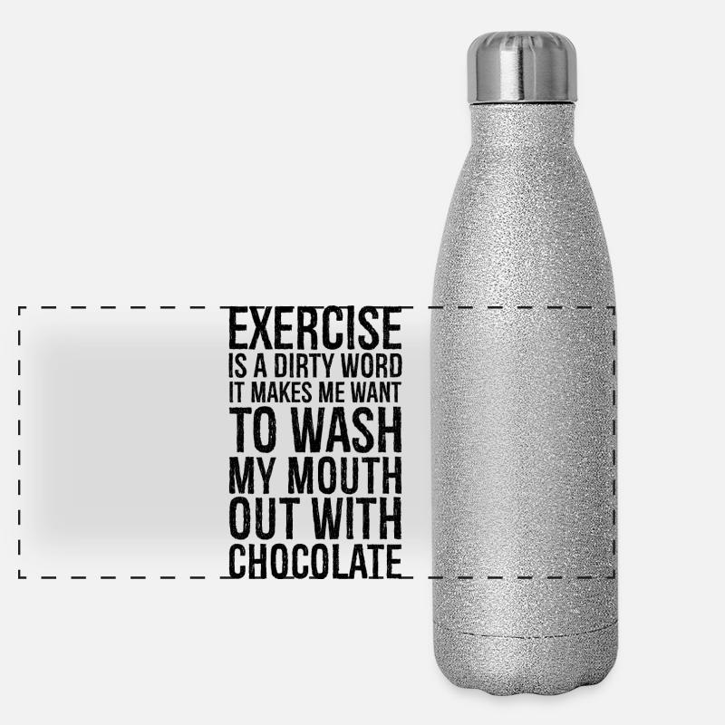 faire de l'exercice est un gros mot Gourde isotherme panoramique pailletée 500 ml