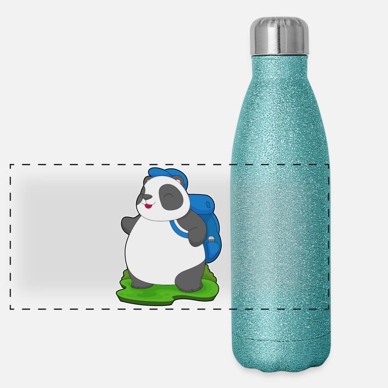 Randonnée à dos pour randonneurs panda Gourde isotherme panoramique pailletée 500 ml