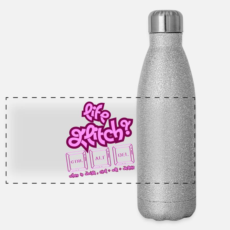 Life Glitch Keyboard Panorama Glitzer Isolierflasche 500 ml
