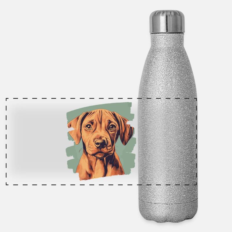 Rhodésian Ridgeback Gourde isotherme panoramique pailletée 500 ml