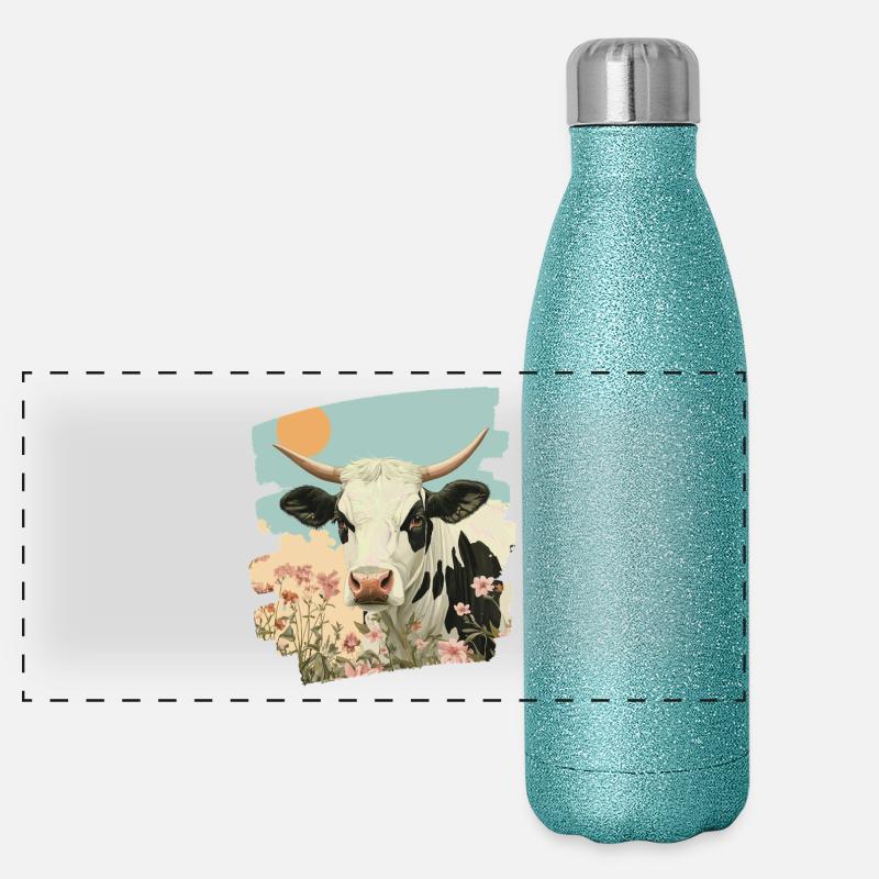 Kuh Bauer Panorama Glitzer Isolierflasche 500 ml