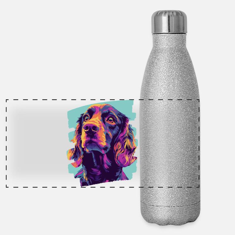 Cocker Spaniel Panorama Glitzer Isolierflasche 500 ml
