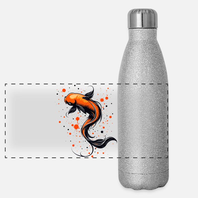 Harmonie des poissons Koi Gourde isotherme panoramique pailletée 500 ml