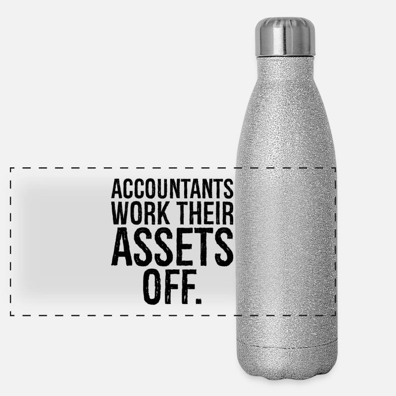 accountants work their assets off Panorama Glitzer Isolierflasche 500 ml