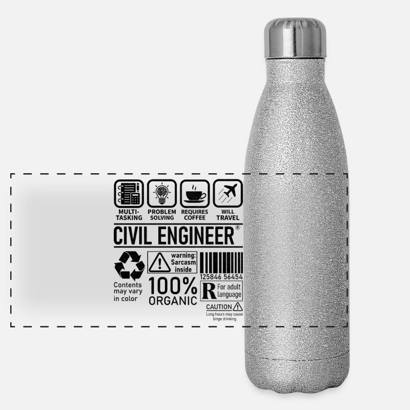 Civil Engineer multi tasking problem solving Panorama Glitzer Isolierflasche 500 ml