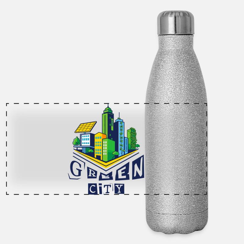 Villes vertes Gourde isotherme panoramique pailletée 500 ml