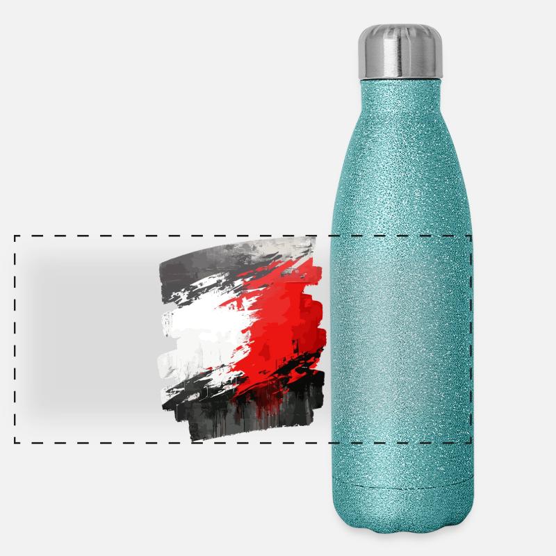 Drapeau polonais Pologne Polska Gourde isotherme panoramique pailletée 500 ml
