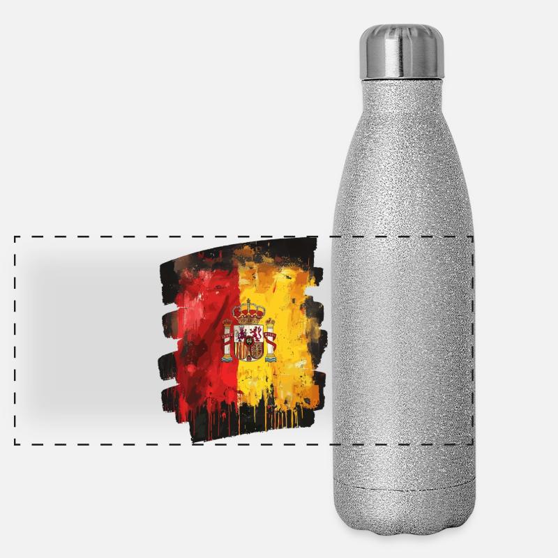 Drapeau espagnol Espagne Gourde isotherme panoramique pailletée 500 ml