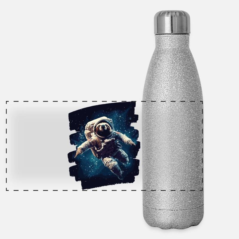 Sloth Astronaut Panoramic Glitter Thermal Bottle 500 ml