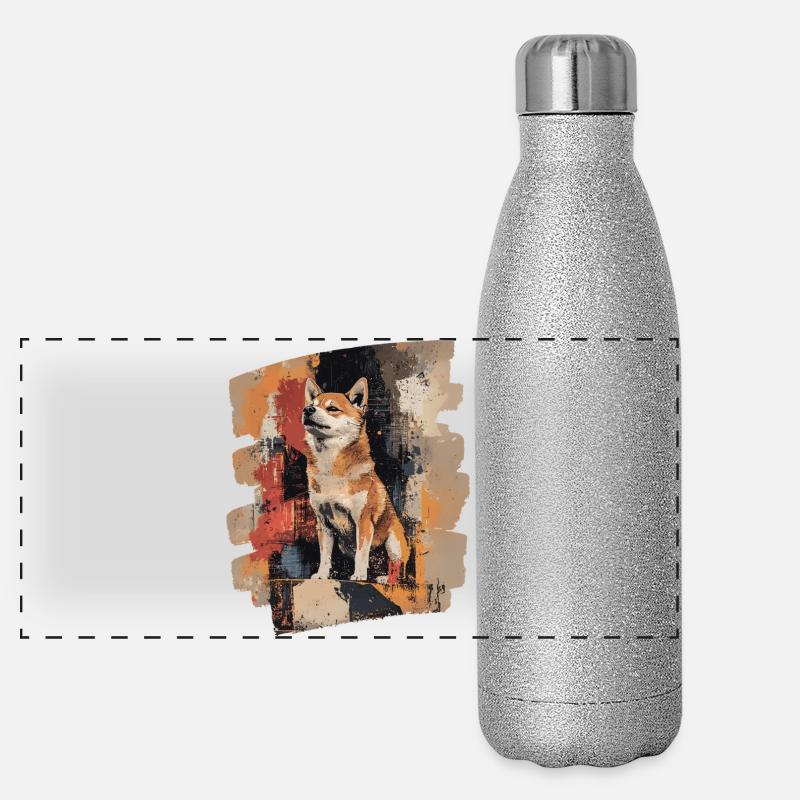 Shiba Inu Gourde isotherme panoramique pailletée 500 ml