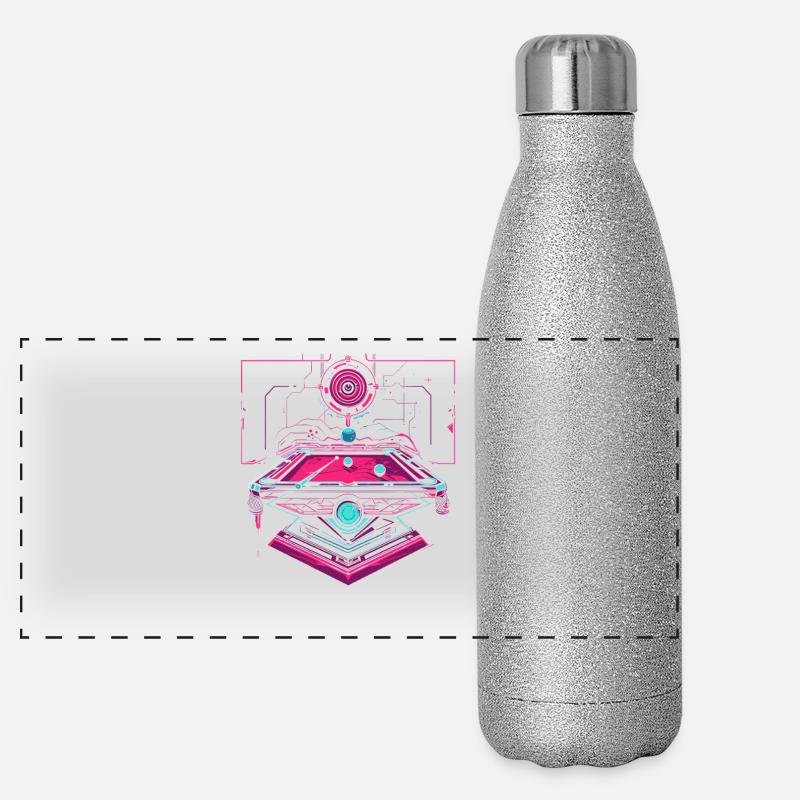 Billard Steampunk Look Panorama Glitzer Isolierflasche 500 ml