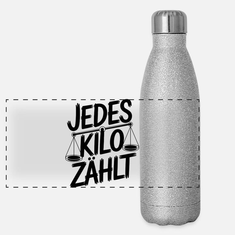 Jedes Kilo zaehlt Panorama Glitzer Isolierflasche 500 ml
