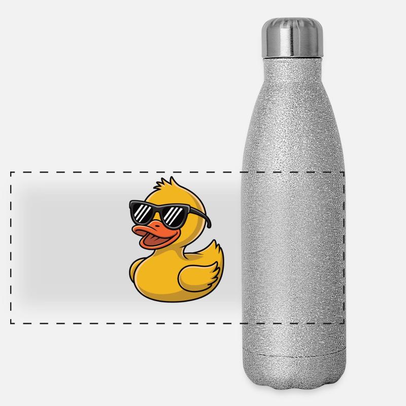 Gummiente mit Sonnenbrille Panorama Glitzer Isolierflasche 500 ml