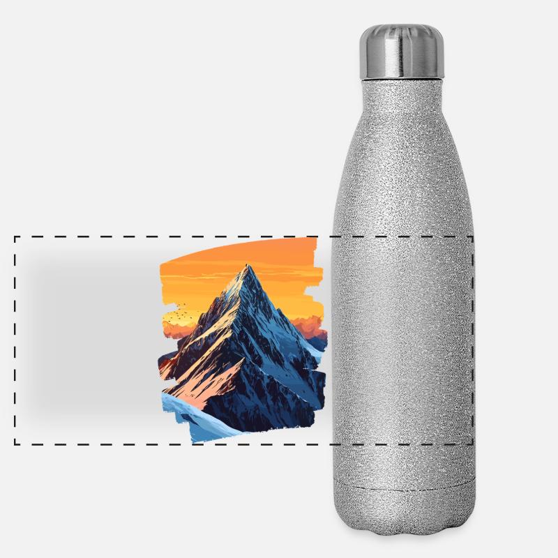 Berge Klettern Kletterer Wandern Panorama Glitzer Isolierflasche 500 ml