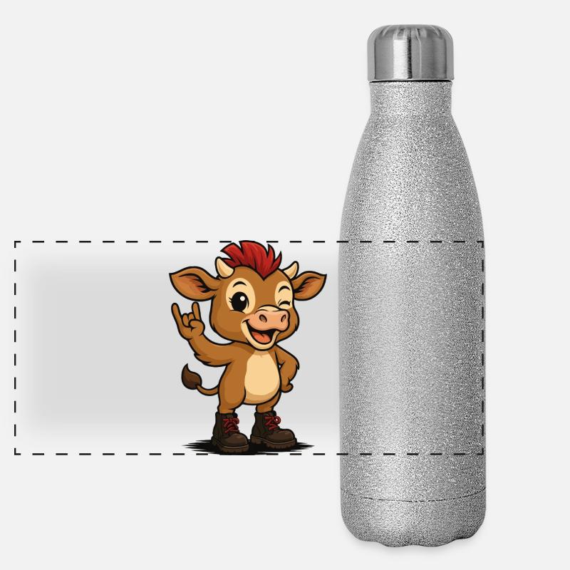 Punk Rock Veau Gourde isotherme panoramique pailletée 500 ml