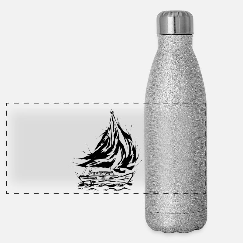 Voilier à voile Gourde isotherme panoramique pailletée 500 ml