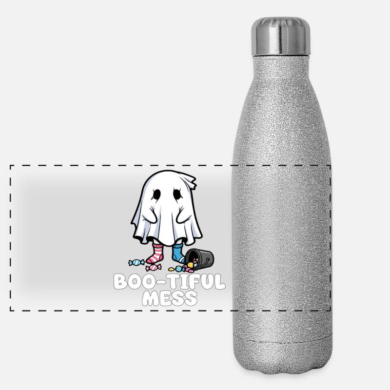 BOO-TIFUL MESS - GHOST HALLOWEEN Panoramic Glitter Thermal Bottle 500 ml