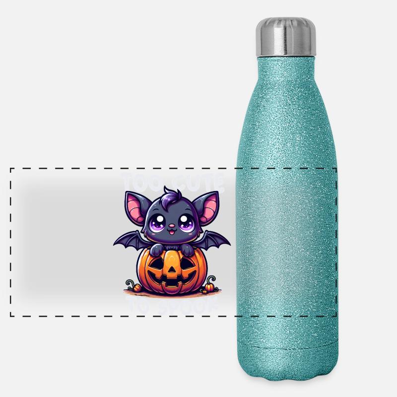 Cute bat Halloween Panoramic Glitter Thermal Bottle 500 ml