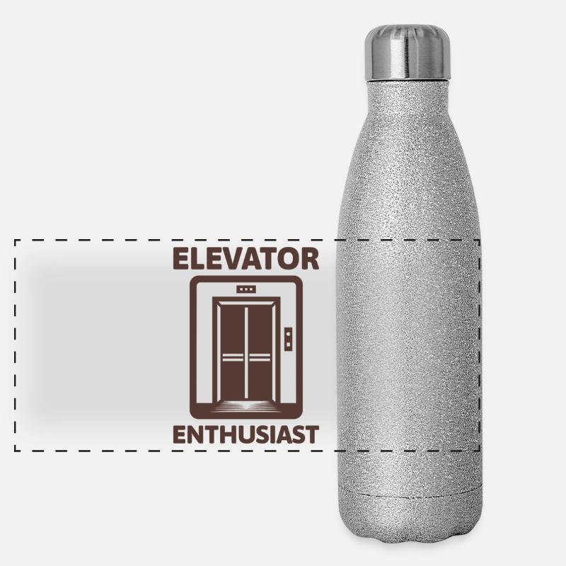 Passionné d’ascenseur Amateur d’ascenseur Gourde isotherme panoramique pailletée 500 ml