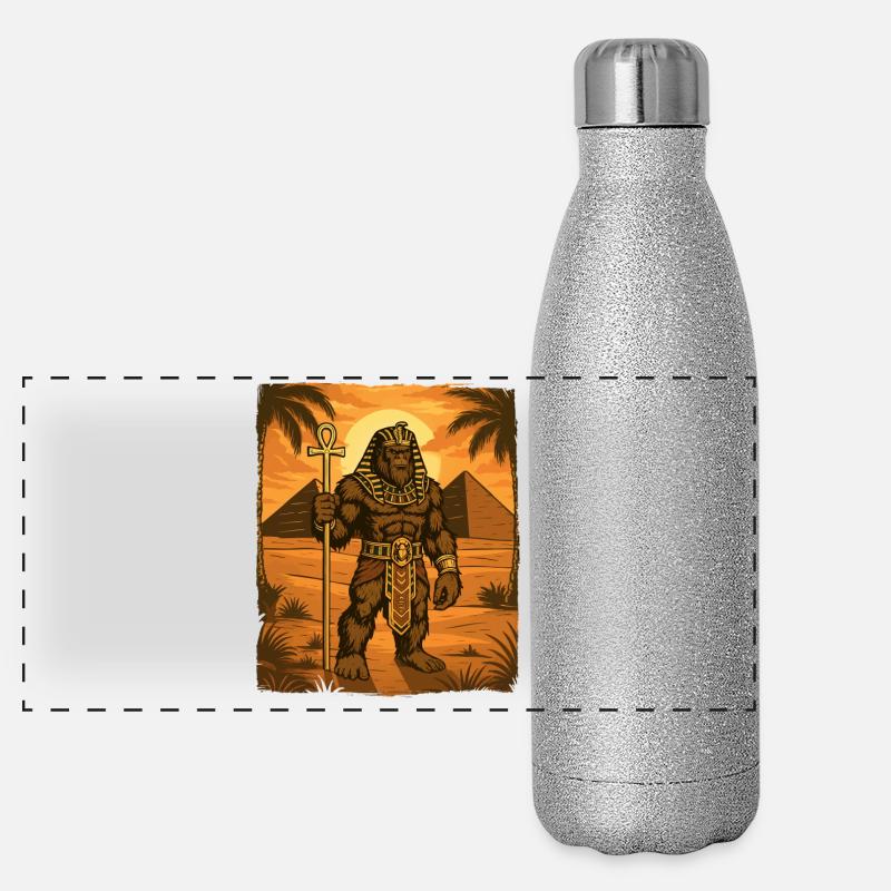Pharao Bigfoot Kryptid Ägypter Sasquatch Yeti Panorama Glitzer Isolierflasche 500 ml