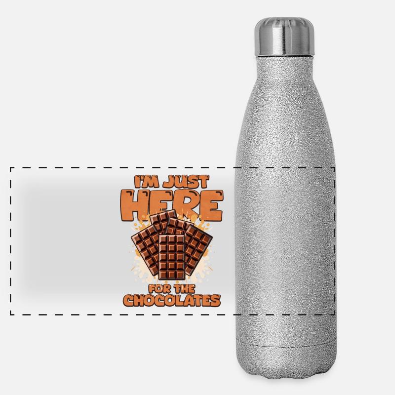 Chocolate Lover Saying Panoramic Glitter Thermal Bottle 500 ml