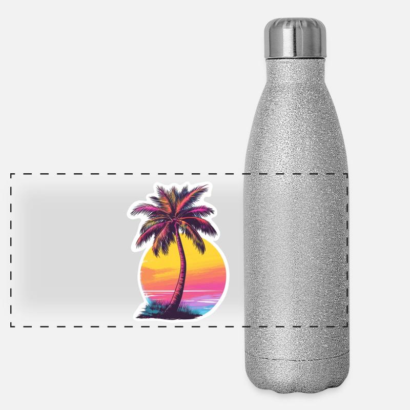 Palm tree Panoramic Glitter Thermal Bottle 500 ml