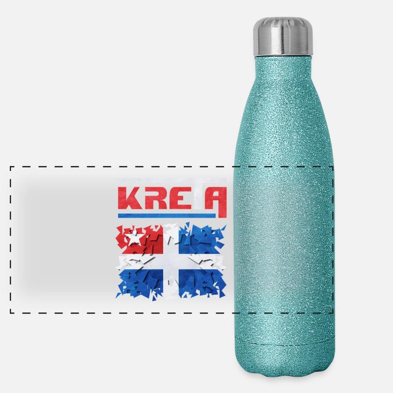 Puzzle créatif avec le drapeau norvégien Gourde isotherme panoramique pailletée 500 ml