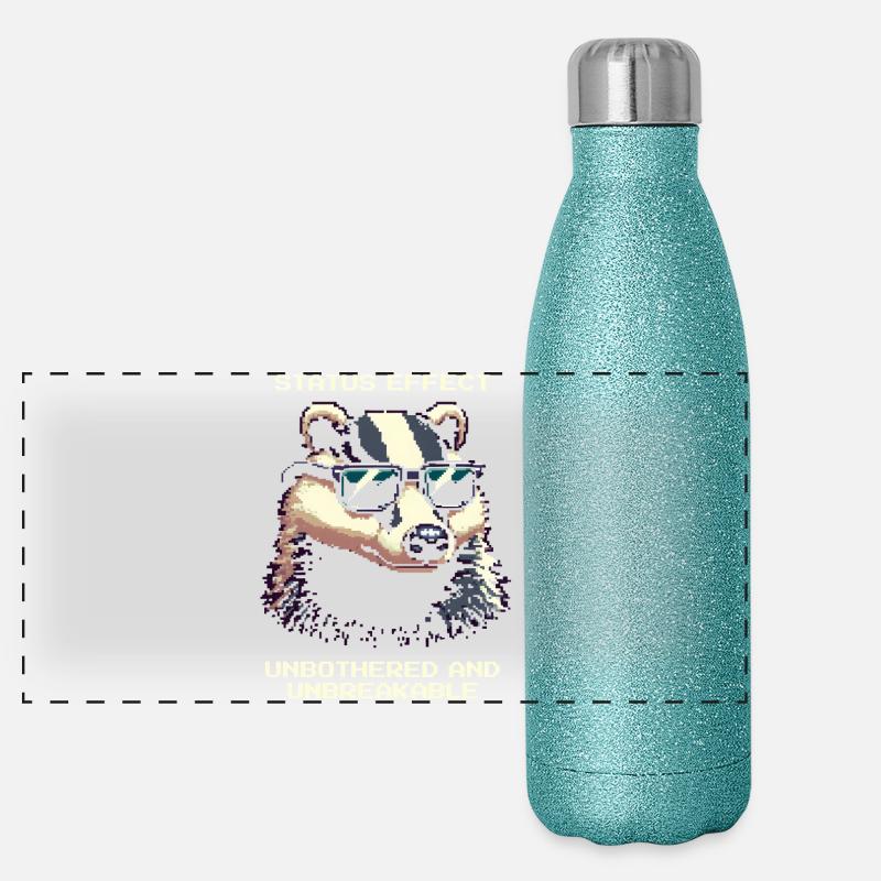 Status-Effekt: Unerschütterlich | Dachs Wald Panorama Glitzer Isolierflasche 500 ml