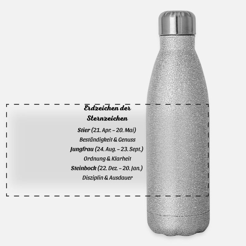 Erdzeichen_der_Sternzeichen Panorama Glitzer Isolierflasche 500 ml