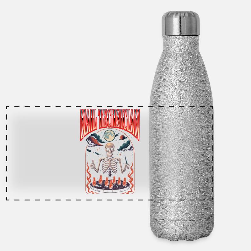 Nageldesignerin Nageltechnikerin Halloween Panorama Glitzer Isolierflasche 500 ml