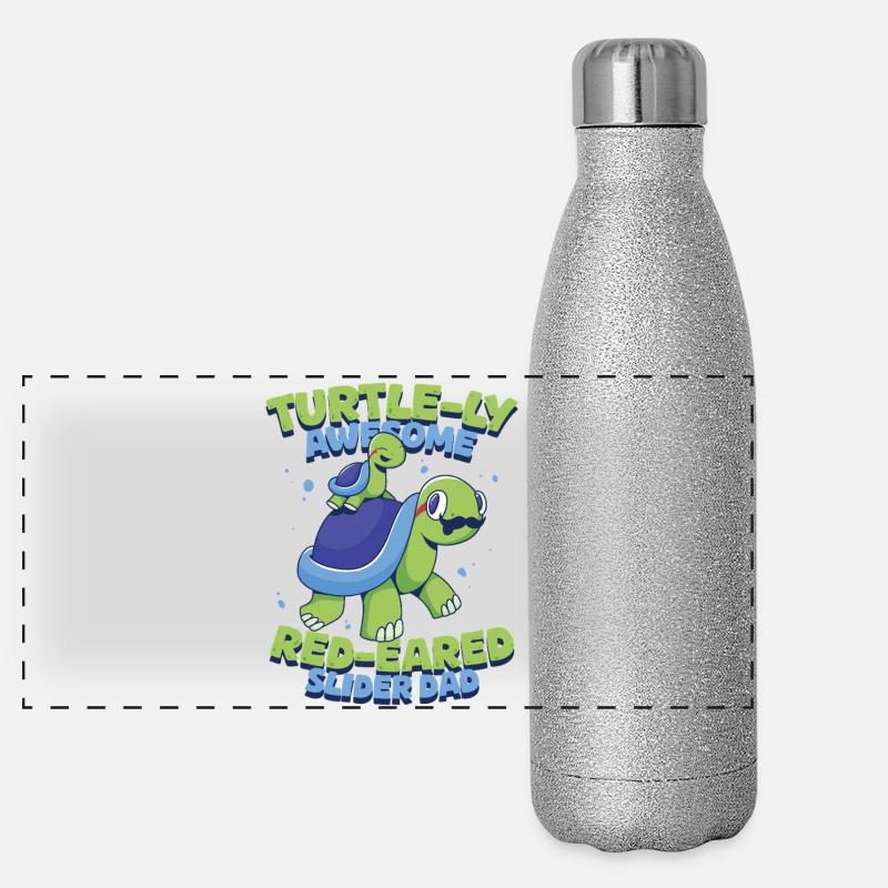 Tortue à oreilles rouges Gourde isotherme panoramique pailletée 500 ml