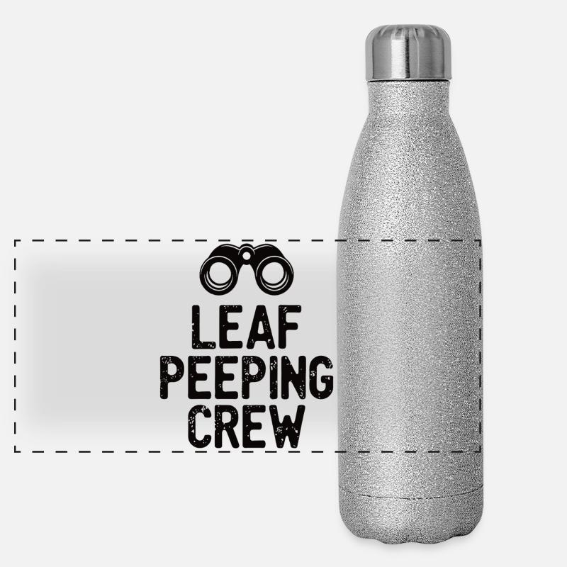 Leaf Peeping Crew Spruch Zitat Panorama Glitzer Isolierflasche 500 ml