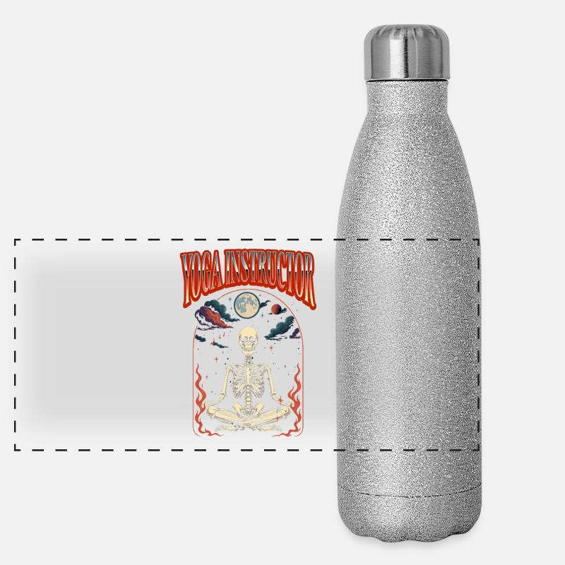 Yogalehrer Halloween Tarot Panorama Glitzer Isolierflasche 500 ml