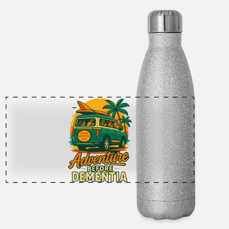 Adventure Before Dementia Van Camping Fun Panoramic Glitter Thermal Bottle 500 ml