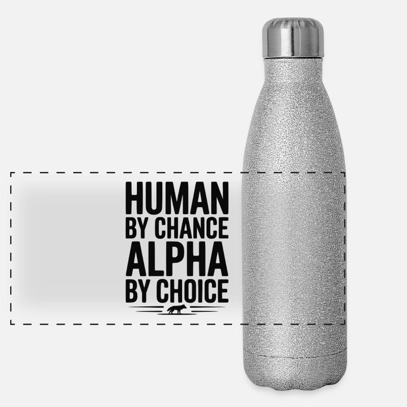 Humain par hasard Alpha par choix Gourde isotherme panoramique pailletée 500 ml