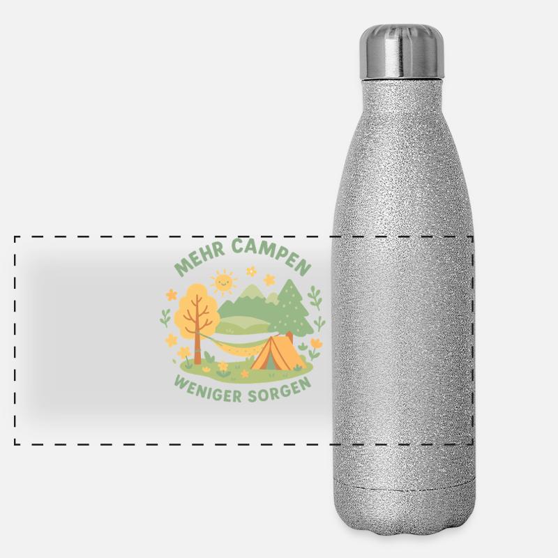 More Camping Less Worries Camping Adventure Panoramic Glitter Thermal Bottle 500 ml