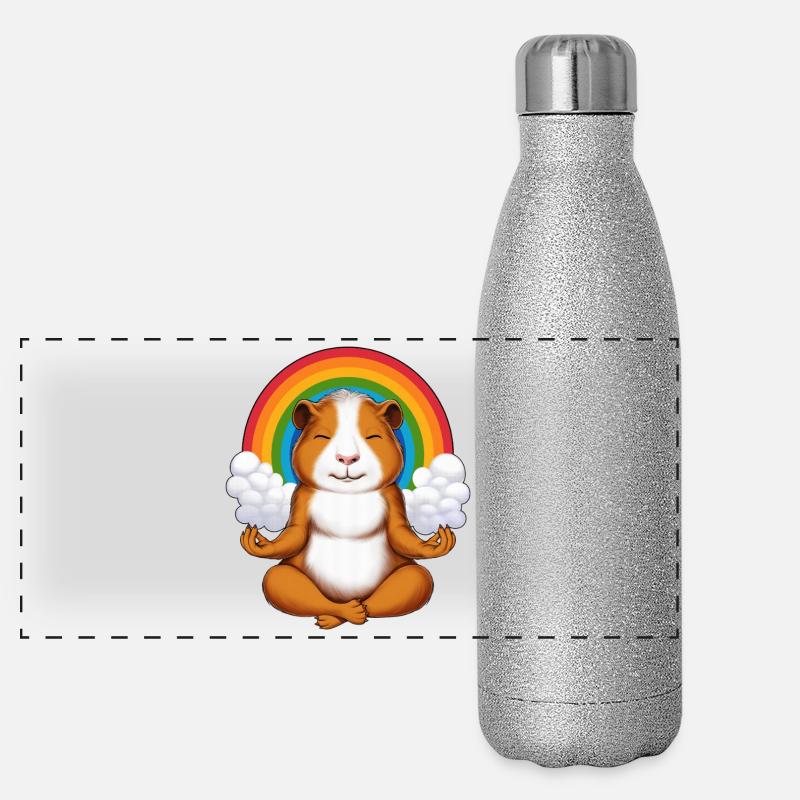 Méditation du cochon d'Inde Gourde isotherme panoramique pailletée 500 ml