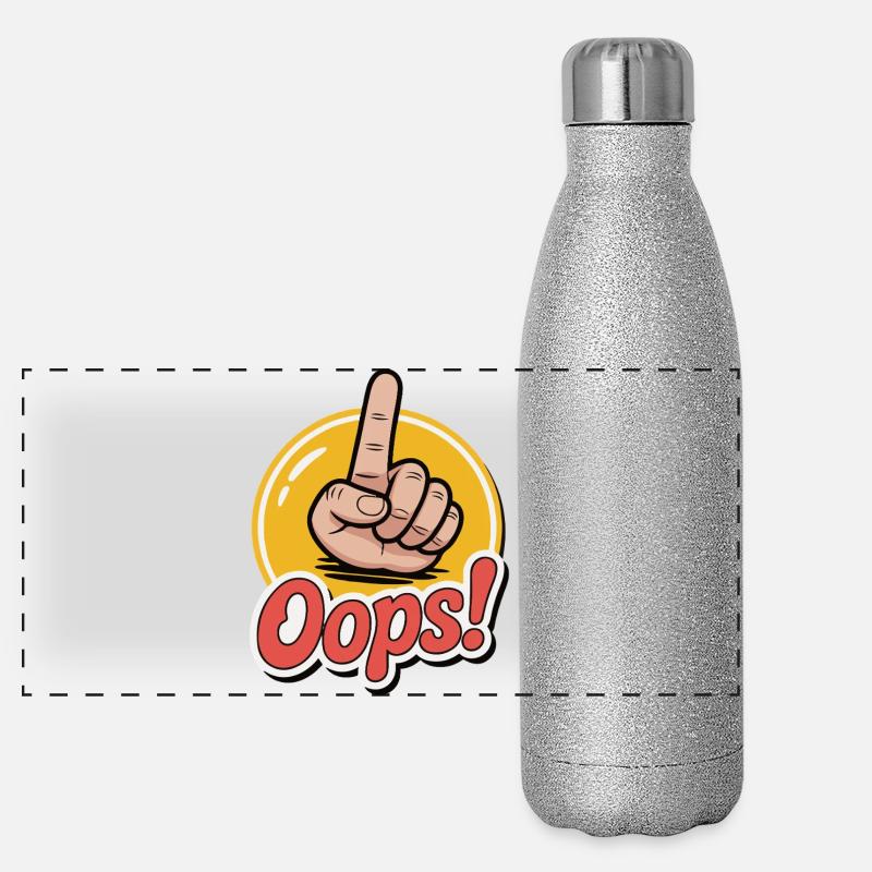 Conception graphique de gestes de la main audacieux Gourde isotherme panoramique pailletée 500 ml