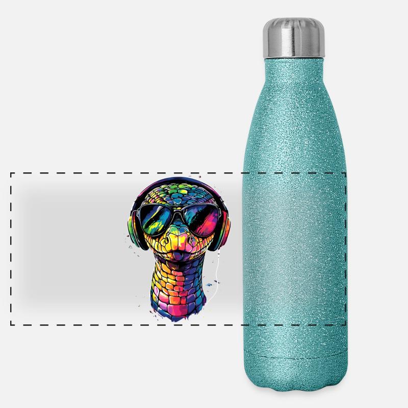 serpent, python, cobra, serpent à sonnettes, serpents Gourde isotherme panoramique pailletée 500 ml