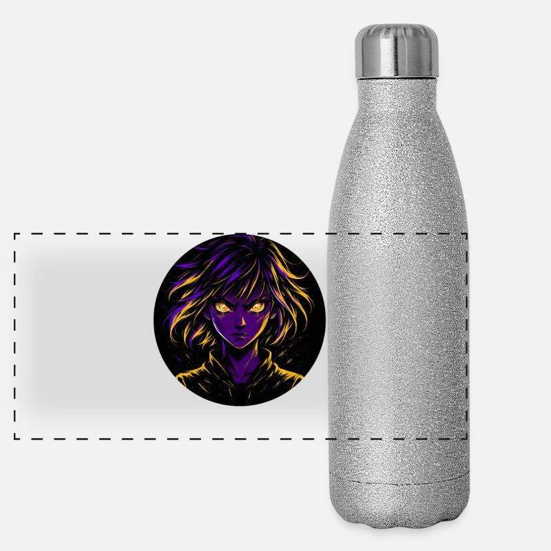 Mystische Heldinnenillustration Panorama Glitzer Isolierflasche 500 ml