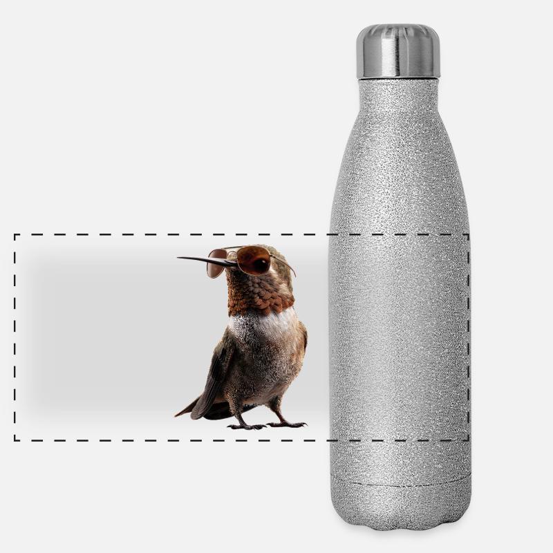 Colibri Colibri Colibri Oiseau Colibris Colibri mignon Gourde isotherme panoramique pailletée 500 ml