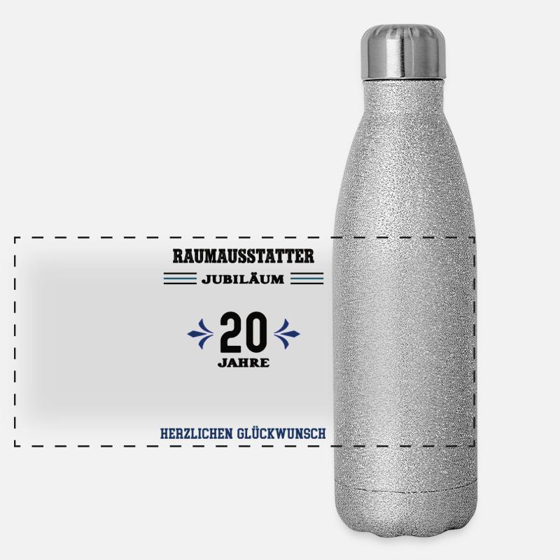 Raumausstatter 20 Jahre Jubiläum zwanzig jähriges  Panorama Glitzer Isolierflasche 500 ml