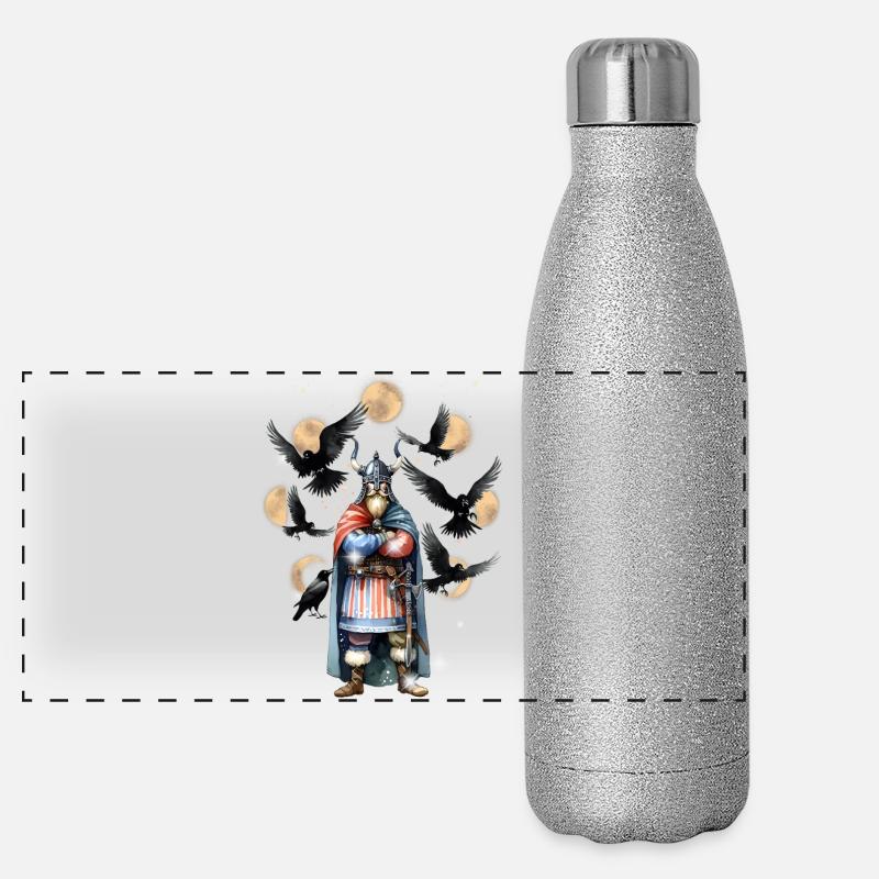Wikinger Normannen Odin Walhalla Panorama Glitzer Isolierflasche 500 ml