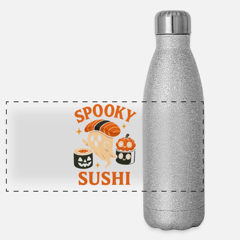 Spooky Sushi Ghosts Panoramic Glitter Thermal Bottle 500 ml